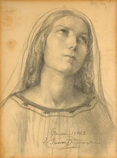 Presumed study for 'L'Assomption de la Vierge' by Луи Жанмо, 1843 — digital art print download