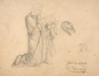Study for 'La Mise au tombeau' by Луи Жанмо, 1834 — digital art print download