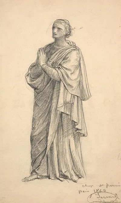Study for 'Le Christ présentant l'hostie et le calice' by Луи Жанмо, 1865 — digital art print download
