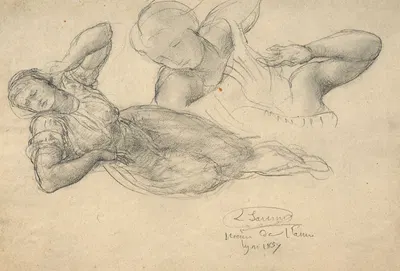 Study for 'L'esprit du mal' by Луи Жанмо, 1857 — digital art print download