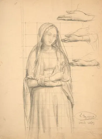 Study for 'Première Communion' by Луи Жанмо, 1851 — digital art print download