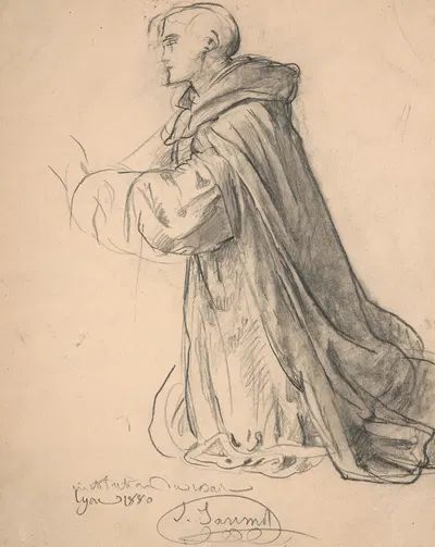 Study of Saint Dominic for 'Le Rosaire' by Луи Жанмо, 1880 — digital art print download
