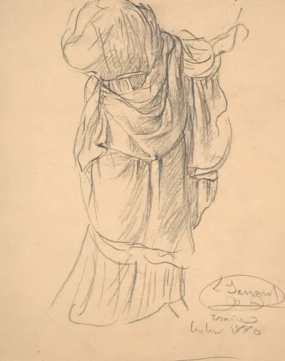 Study of the Virgin's dress' drape for 'Le Rosaire' by Луи Жанмо, 1880 — digital art print download