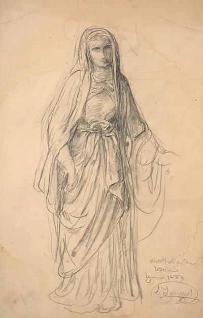 Study of Virgin for 'Le Rosaire' by Луи Жанмо, 1880 — digital art print download