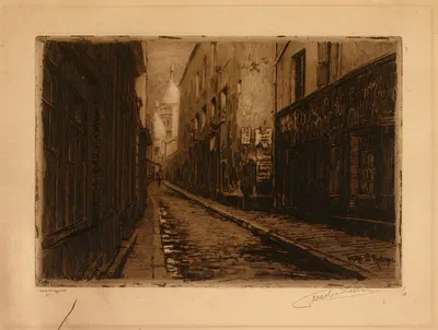 La rue St Rustique Montmartre by Lucien Marcelin Gautier — digital art print download