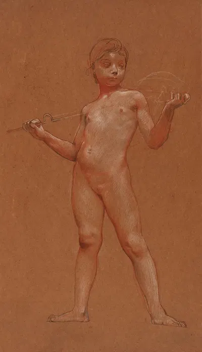 Etude de face de fillette nue debou by Люк-Оливье Мерсон — digital art print download