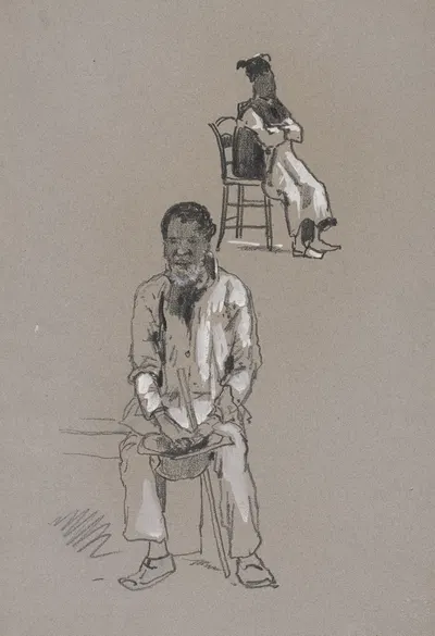 Drawings of Black people Pl.3 by Milton J. Burns, 1881 — digital art print download