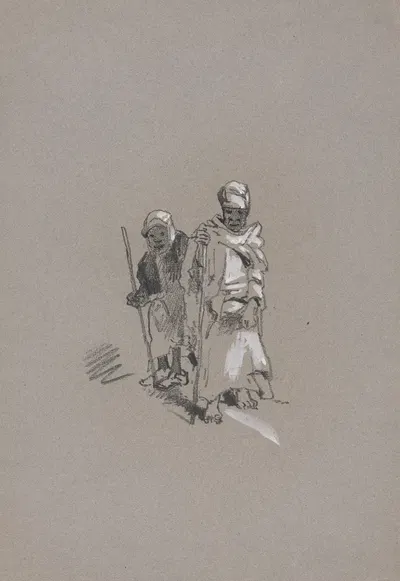 Drawings of Black people Pl.5 by Milton J. Burns, 1881 — digital art print download
