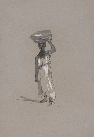 Drawings of Black people Pl.7 by Милтон Дж. Бернс, 1881 — digital art print download