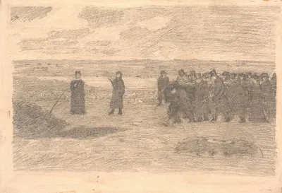 Begravelse på vestjydsk kirkegaard by Нильс Бьерре, 1885 — digital art print download