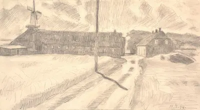 Gaarden Vester Paabjerg by Нильс Бьерре, 1934 — digital art print download