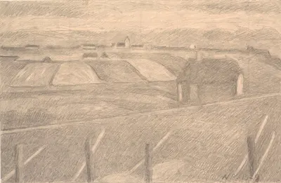 Landskab ved Ferring, fyrtårnet tændt by Нильс Бьерре, 1929 — digital art print download