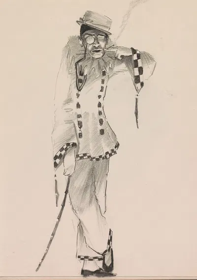 Pierrot with a monocle by Otto Verhagen, 1917-1919 — digital art print download