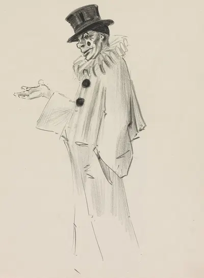 Pierrot with outstretched hand by Otto Verhagen, 1917-1919 — digital art print download