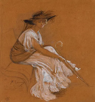 La Dame au roquet by Paul Albert Laurens, 1905 — digital art print download