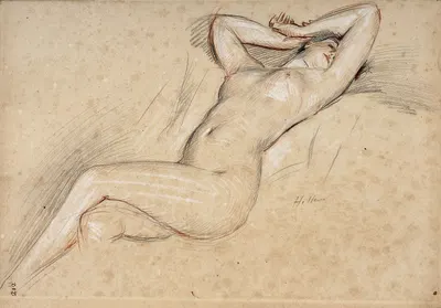 Reclining female nude by Поль Сезар Элью — digital art print download
