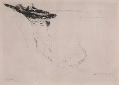 Woman Reclining on a Sofa by Поль Сезар Элью, c.1900 — digital art print download