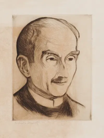 Portrait du philosophe Henri Bergson by Raphael Schwartz, 1912 — digital art print download