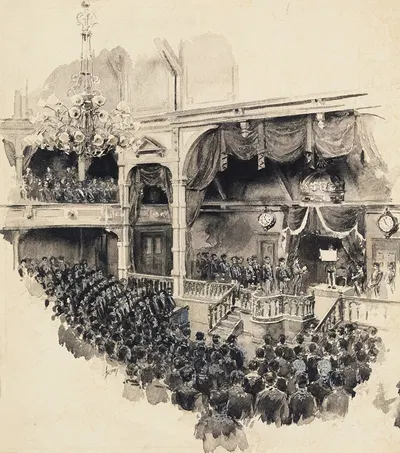 Opening Scene Of Japanese Parliament by Роберт Фредерик Блум, 1890 — digital art print download