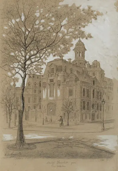 Hôtel Fieubert quai des Célestins, 4ème arrondissement by Robert Frémont, 1895-1905 — digital art print download