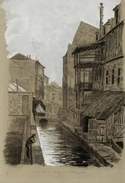 La Bièvre, impasse de la Photographie, 5ème arrondissement by Robert Frémont, 1895-1905 — digital art print download