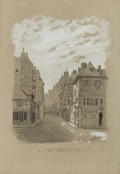 Rue Saint-Paul, à droite hôtel de la Vieuville, 4ème arrondissement by Robert Frémont, 1895-1905 — digital art print download