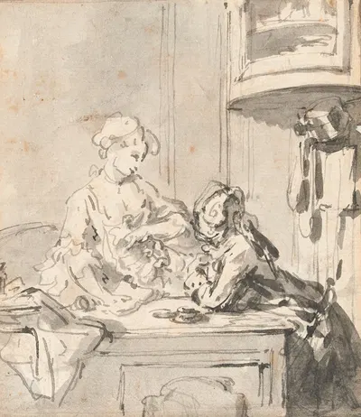 Scène galante by Зигмунд Фрейденбергер, 1773 — digital art print download