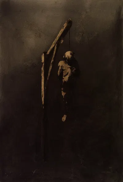 Le Pendu by Victor Hugo, 1854 — digital art print download