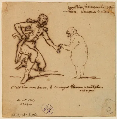 Caricature de Thiers by Арман Готье, 1871 — digital art print download