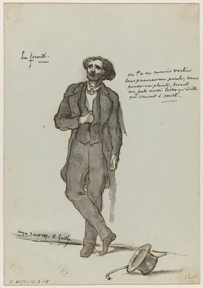 Portrait de Varlin, à la prison Mazas, 12ème arrondissement, en 1871 by Арман Готье, 1871 — digital art print download