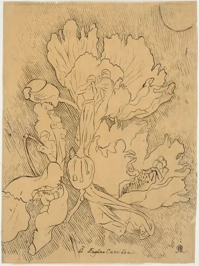 Etude de fleurs et de personnages by Корнелис Ари Ренан — digital art print download
