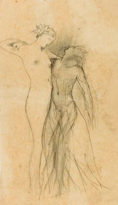 Figure féminine soutenant le corps d'un homme by Корнелис Ари Ренан — digital art print download