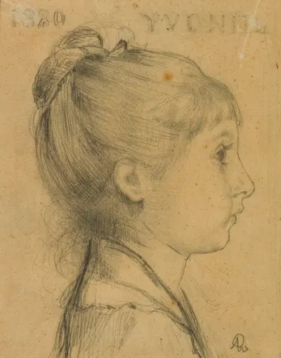 Portrait d'Yvonne de profil by Корнелис Ари Ренан, 1880 — digital art print download