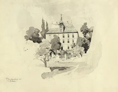 Jagdschloss Plankenberg by Carl Moll, 1890 — digital art print download