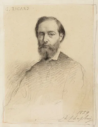 Portrait de Gustave Ricard by Шарль Чаплин, 1859 — digital art print download