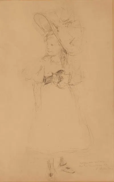 Etude pour le portrait d'Yvonne Gouverné petite fille au chapeau by Шарль-Люсьен Леандр, 1893 — digital art print download