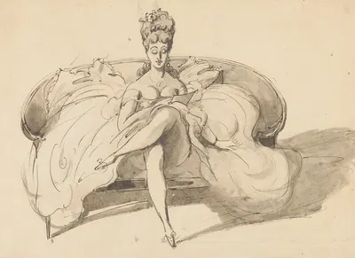 La Dame au Canapé by Constantin Guys — digital art print download
