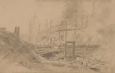 Kenedey Foster's mill under the Bald Mountain Tenn. by Дэвид Инглиш Хендерсон, 1856 — digital art print download