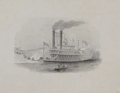 Loading a steamboat by Дэвид Инглиш Хендерсон — digital art print download