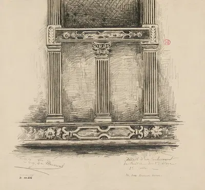 Détail d'un soubassement de fenêtre au 30, rue François Miron by Эжен де Менорваль — digital art print download