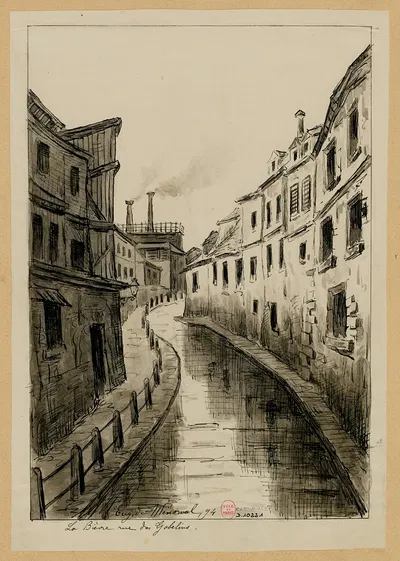 La Bièvre rue des Gobelins by Эжен де Менорваль, 1894 — digital art print download