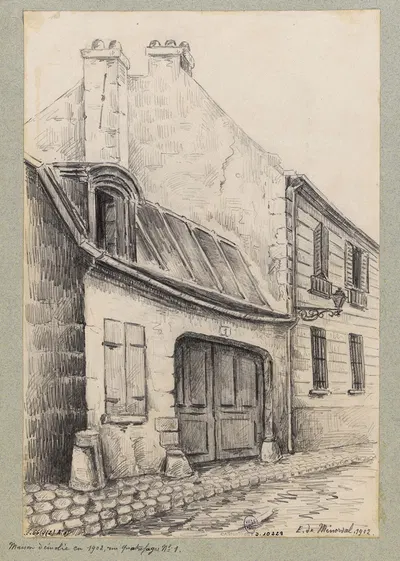 Maison démolie en 1902 rue Quatrefage by Эжен де Менорваль, 1902 — digital art print download