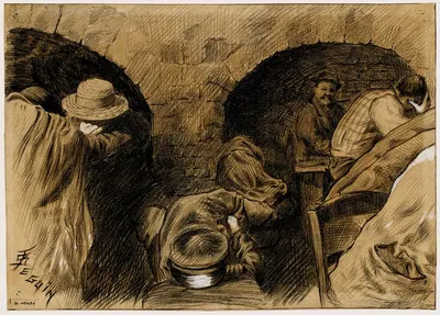 Chez Fradin, hôtel fin de siècle, rue Saint Denis. Une cave by Ф. Сеган, 1898 — digital art print download