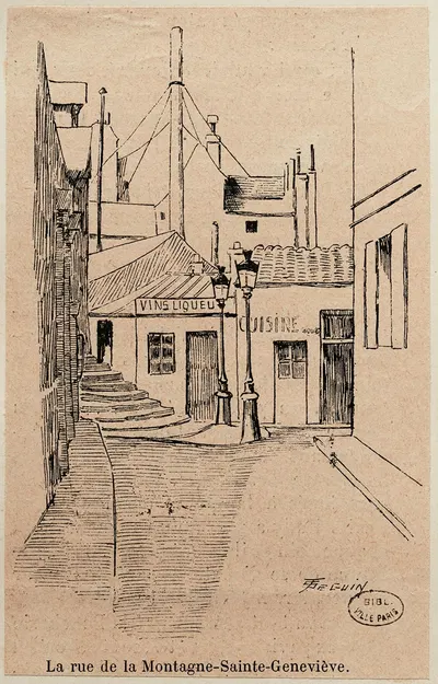 La rue de la Montagne-Sainte-Geneviève by F. Séguin — digital art print download