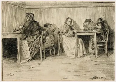 Rue Galande, le petit salon du Château Rouge by Ф. Сеган, 1898 — digital art print download