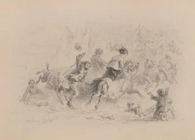 A battle in the mountains by Феликс Октавиус Карр Дарли — digital art print download