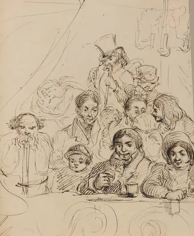 People at a banquet. by Феликс Октавиус Карр Дарли — digital art print download