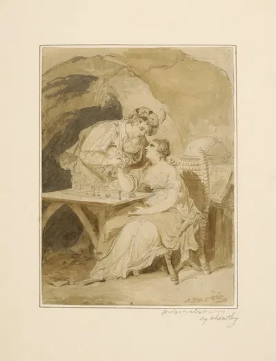 The tempest, Ferdinand and Miranda, act 5, scene 1 by Фрэнсис Уитли — digital art print download