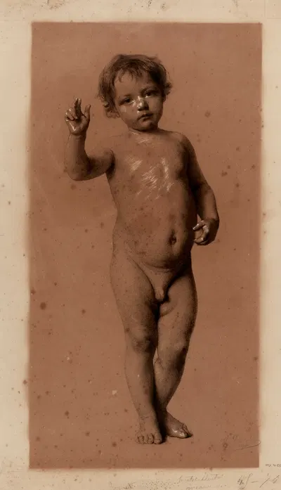 L'Enfant Jésus nu bénissant by Франсуа Альфред Делоббе, 1876 — digital art print download