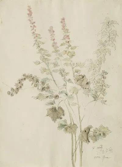 Herbstliche Malvenblüten by Фридрих Нерли, 1832 — digital art print download